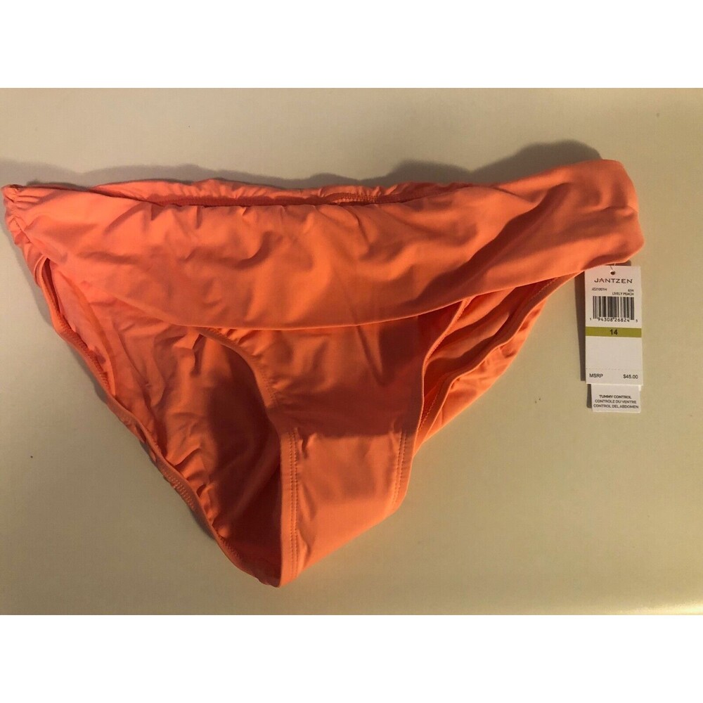 Jantzen Womens Foldover Hipster Bikini Bottom Peach Size 14
